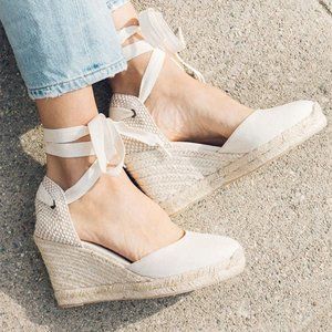 Soludos - The Marseille Wedge - Ivory - Size 8